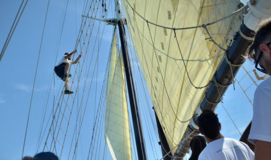 Une navigation active : participez aux manœuvres sur un voilier de 10 voiles !